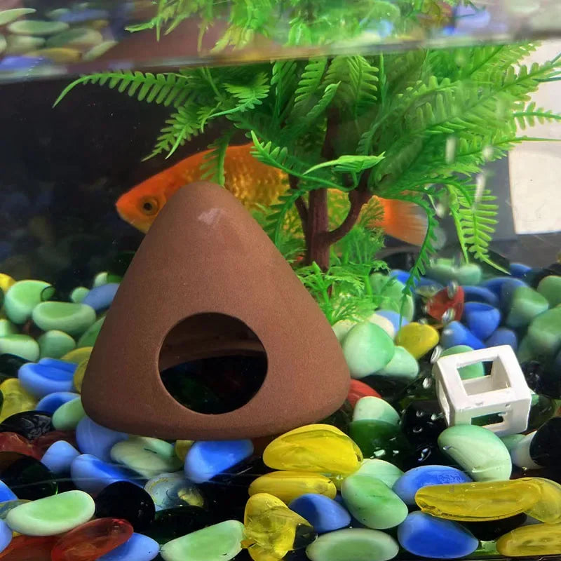 Ceramic Aquarium Shelter Houses – Shrimp & Fish Hiding Caves, Breeding Pots & Natural Stone-Style Tank Decor