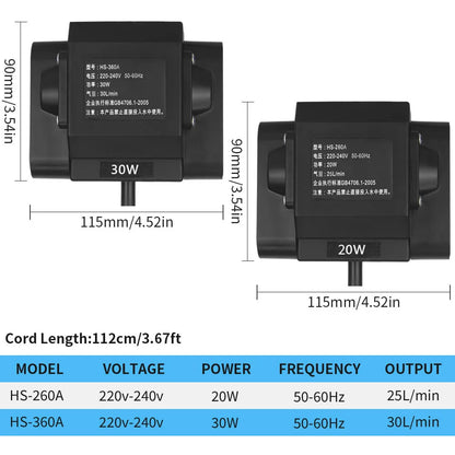 Aquarium Air Pump, High-Output Oxygen Aerator with 4 Outlets for Fish Tanks & Hydroponics