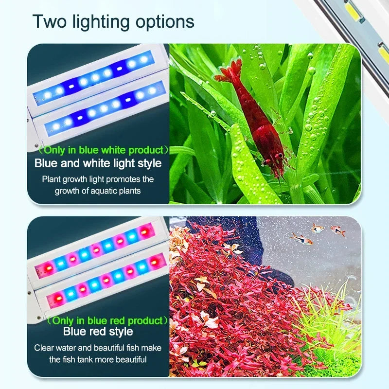 Super Bright Clip-On LED Aquarium Light — Full Spectrum Plant Grow Lamp with 5730 LEDs | 4W / 8W / 13W | 220–240V