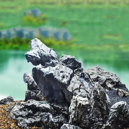Natural Aquarium Rockery Stones – 100g / 250g / 500g Grey Stone Landscaping Decor for Fish Tanks & Aquascaping
