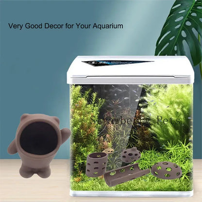 Ceramic Aquarium Shelter Houses – Shrimp & Fish Hiding Caves, Breeding Pots & Natural Stone-Style Tank Decor