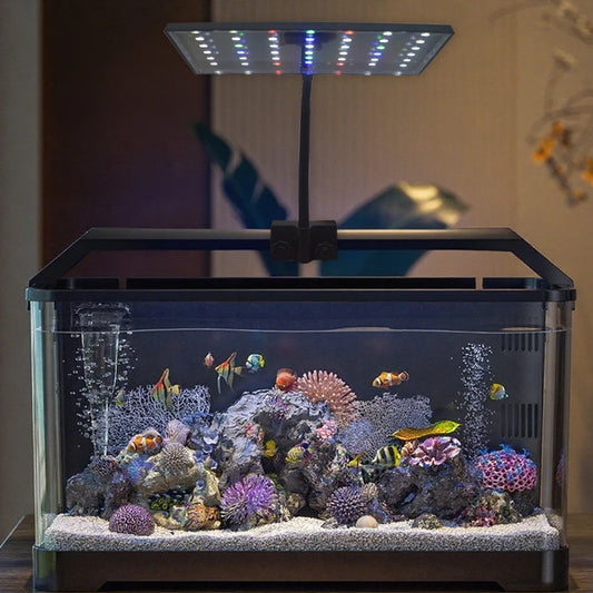 USB Aquarium LED Grow Light – Full Spectrum Clip-On Lamp with 10-Level Brightness, Timer & 360° Adjustable Arm for Planted Tanks