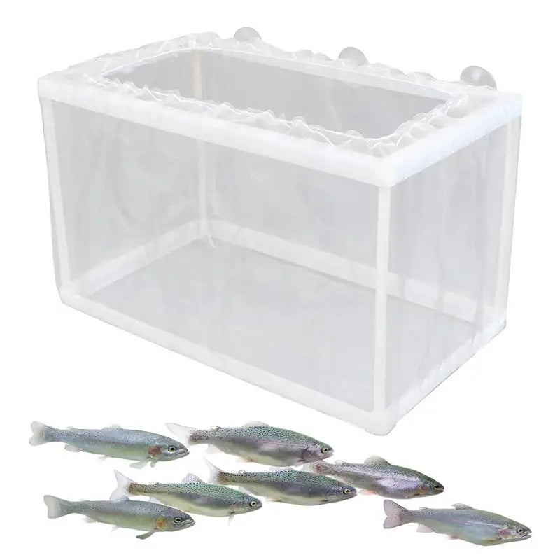 Aquarium Fish Breeder Box with Mesh Isolation and Suction Cup Mount