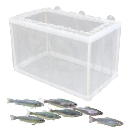 Aquarium Fish Breeder Box with Mesh Isolation and Suction Cup Mount