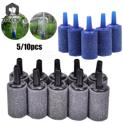5/10pcs Mini Cylinder Air Stone for Aquariums — High-Efficiency Bubble Aerator for Fish Tanks & Pumps