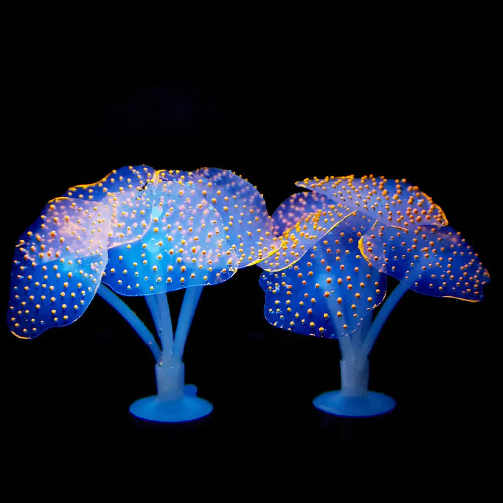 Luminous Silicone Anemone Aquarium Ornament – Glowing Artificial Coral Plant Decor for Fish Tanks