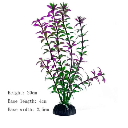Artificial Underwater Aquarium Plant – Plastic Aquatic Shrub with Resin Base for Fish Tank Decoration