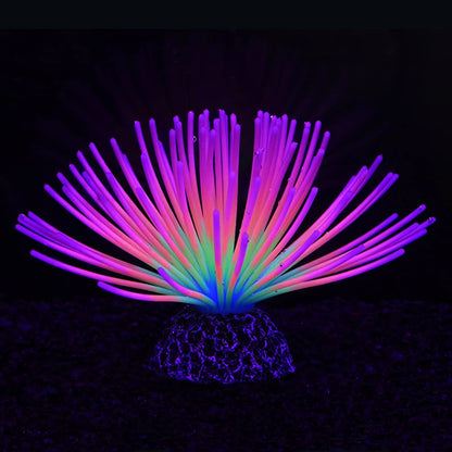 Fluorescent Silicone Sea Urchin Aquarium Ornament – Soft Glow Effect Fish Tank Decor for Vibrant Underwater Landscapes