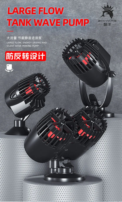 Aquarium Wavemaker Pump 360° Adjustable Wave Maker, Submersible Circulation & Aeration Pump for Fish Tanks 220–240V