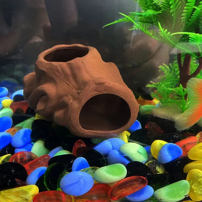 Ceramic Aquarium Shelter Houses – Shrimp & Fish Hiding Caves, Breeding Pots & Natural Stone-Style Tank Decor