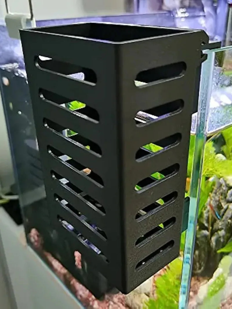 Aquarium Plant Stand & Storage Basket – Adsorbable Hydroponic Holder for Fish Tanks (12.9×8×5.4cm)