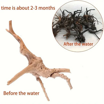 5–10cm Natural Driftwood Tree Trunk – Aquarium Decoration Sunken Wood Landscaping Ornament for Fish Tanks (Random Shape)