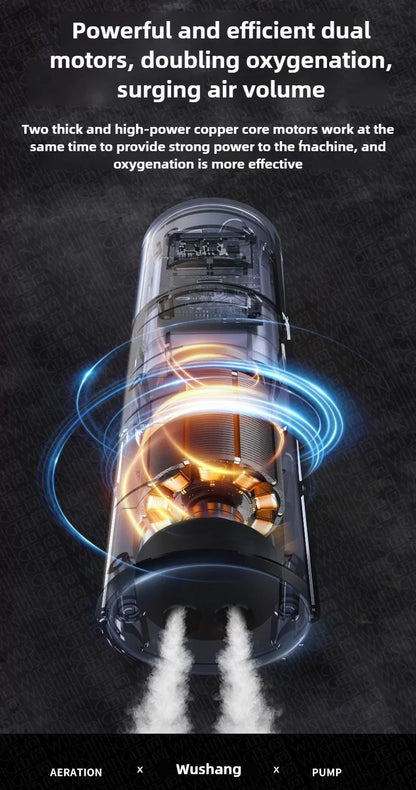 5W USB Rechargeable Oxygen Pump – Portable 48-Hour Aerator for Outdoor Fishing & Aquarium Use