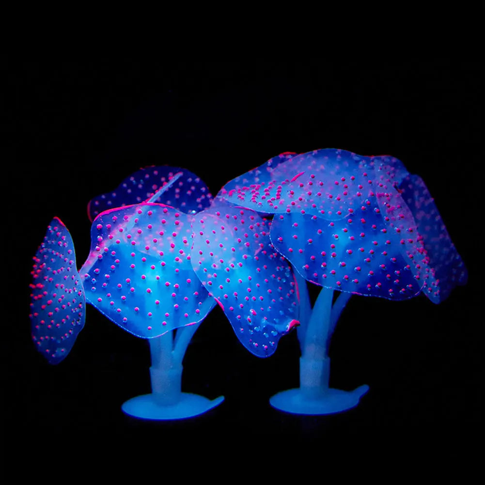 Luminous Silicone Anemone Aquarium Ornament – Glowing Artificial Coral Plant Decor for Fish Tanks