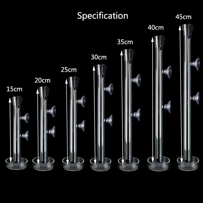 10cm–40cm Glass Shrimp Feeding Tube with Dish