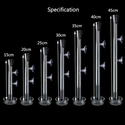 10cm–40cm Glass Shrimp Feeding Tube with Dish