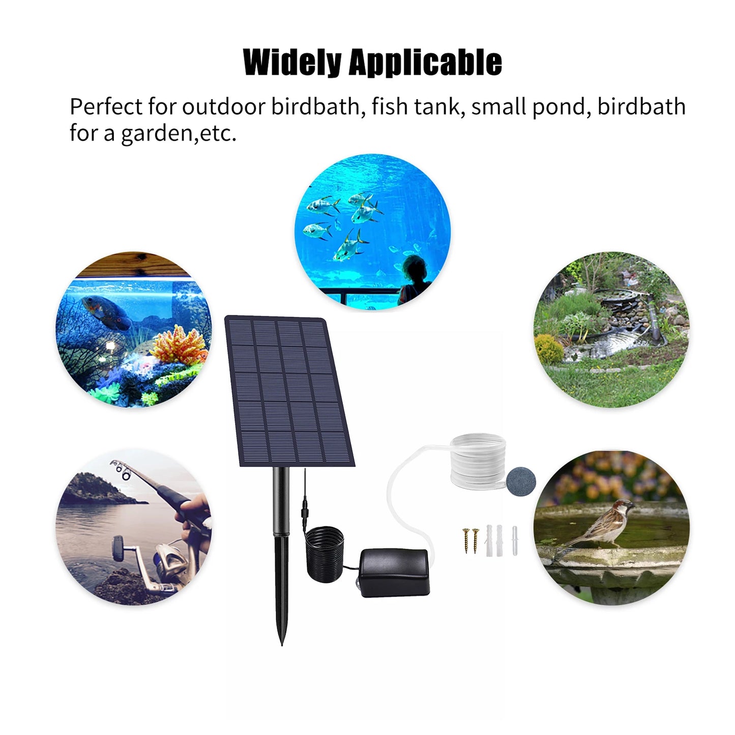 2W Solar Oxygen Pump for Ponds and Outdoor Fish Tanks