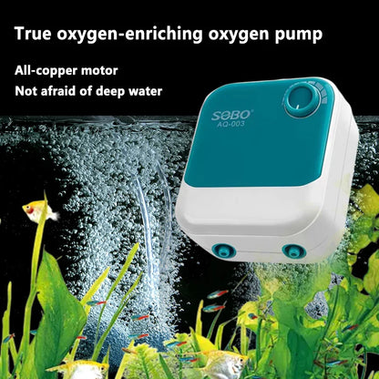 SOBO Silent Aquarium Oxygen Pump – 5W Adjustable Air Volume, High-Power Aerator for Fish Tanks, Deep-Water Oxygenation 220V