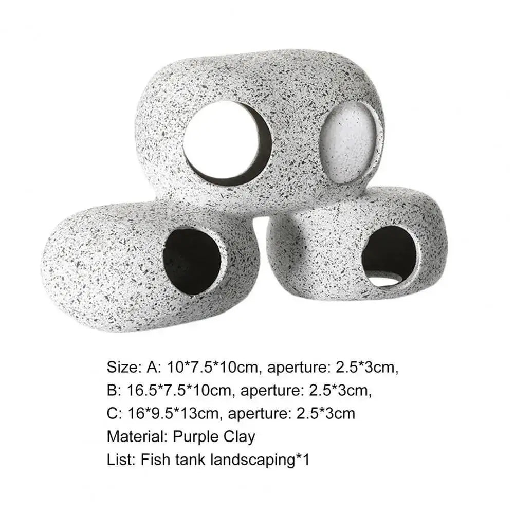 Clay Pot Aquarium Shelter – Ceramic Fish & Shrimp Cave Hideout for Natural Aquascape Decoration