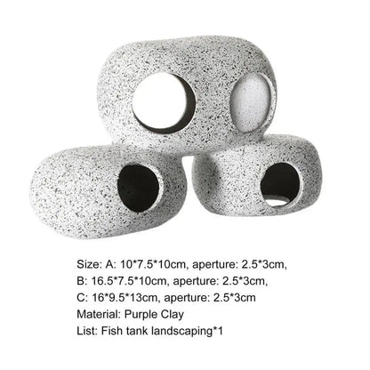 Clay Pot Aquarium Shelter – Ceramic Fish & Shrimp Cave Hideout for Natural Aquascape Decoration