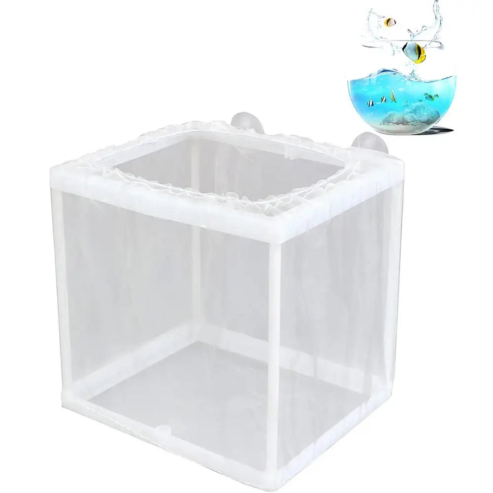 Aquarium Fish Breeder Box with Mesh Isolation and Suction Cup Mount