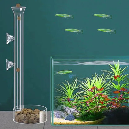 10cm–40cm Glass Shrimp Feeding Tube with Dish
