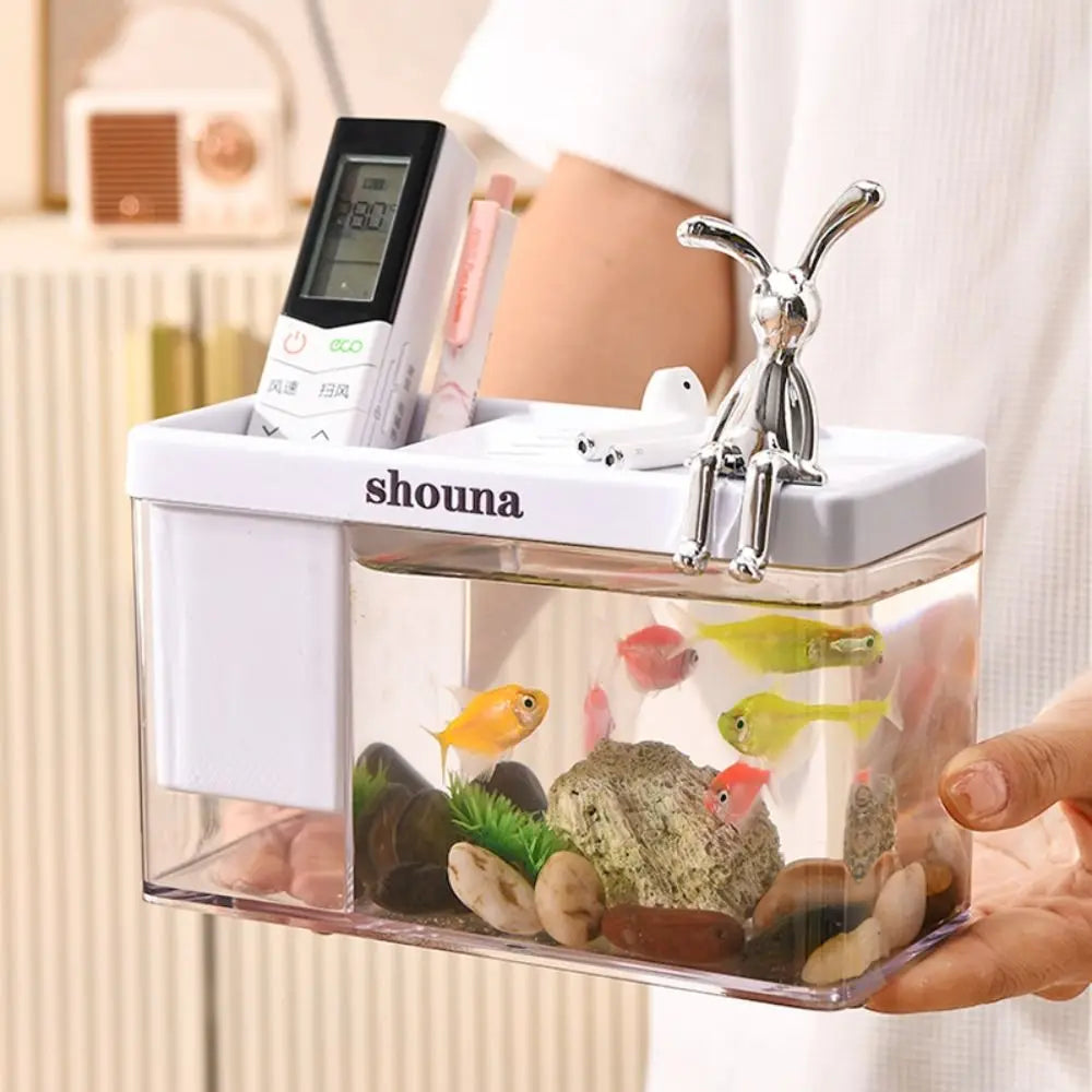 Small Tabletop Fish Tank with Cover
