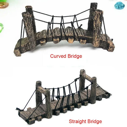 Resin Aquarium Bridge Ornament – Rockery-Style Decoration for Freshwater and Saltwater Tanks