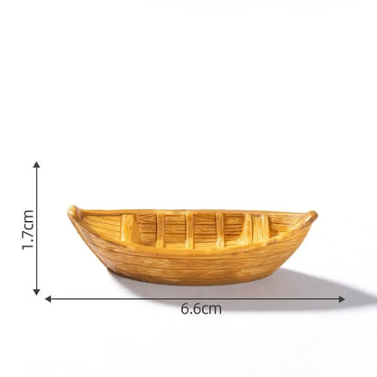 Mini Floating Boat Figurine – Resin Micro Landscape Ornament for Aquariums, Bonsai & DIY Terrarium Decoration
