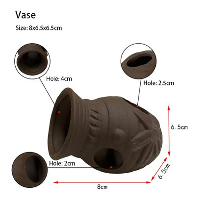 Ceramic Aquarium Shelter Houses – Shrimp & Fish Hiding Caves, Breeding Pots & Natural Stone-Style Tank Decor