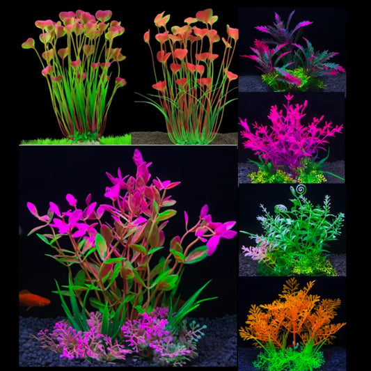 Artificial Aquarium Plant Decoration – Colorful Underwater Seaweed for Fish Tanks (Plastic, Multiple Sizes)