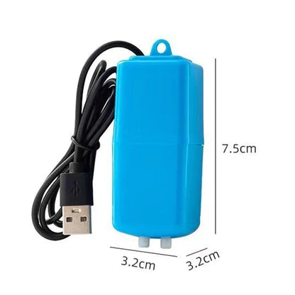 USB Mini Aquarium Air Pump – Silent Oxygen Pump with Air Stone, Energy-Efficient Compact Aerator for Fish Tanks & Aquariums