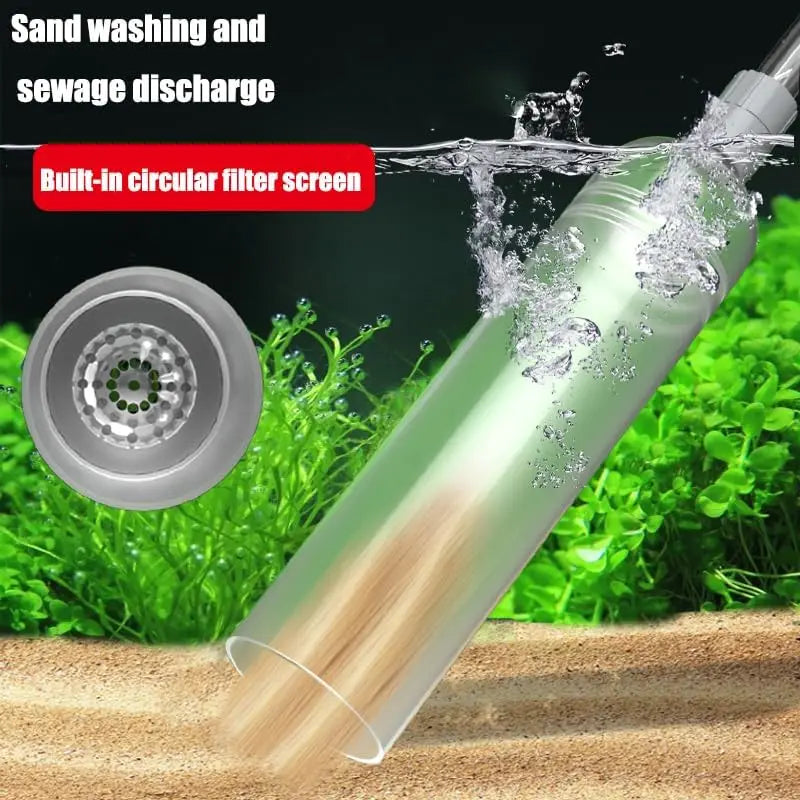Aquarium Siphon Vacuum Cleaner – Manual Water Changer & Gravel Cleaner Pump for Fish Tanks