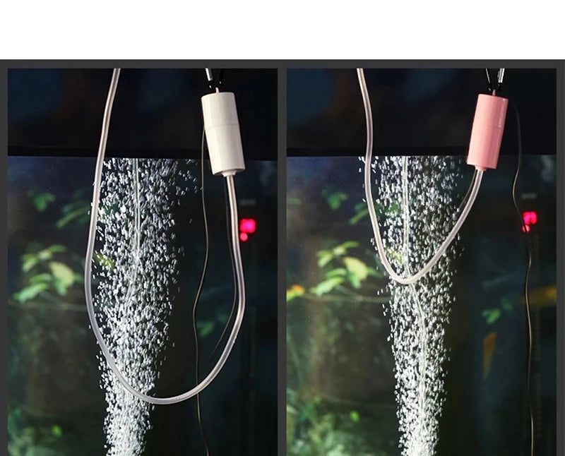 USB Mini Aquarium Air Pump – Silent Oxygenator with Air Stone, Portable 5V Oxygen Aerator for Fish Tanks & Outdoor Use
