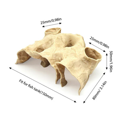 Gravel Tunnel Cave Aquarium Ornament – Smooth Resin Fish Hideout with Natural Curve Design
