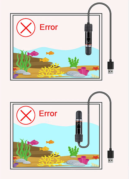 USB Mini Submersible Aquarium Heater for Small Tanks, 26°C Constant Temperature, 10W