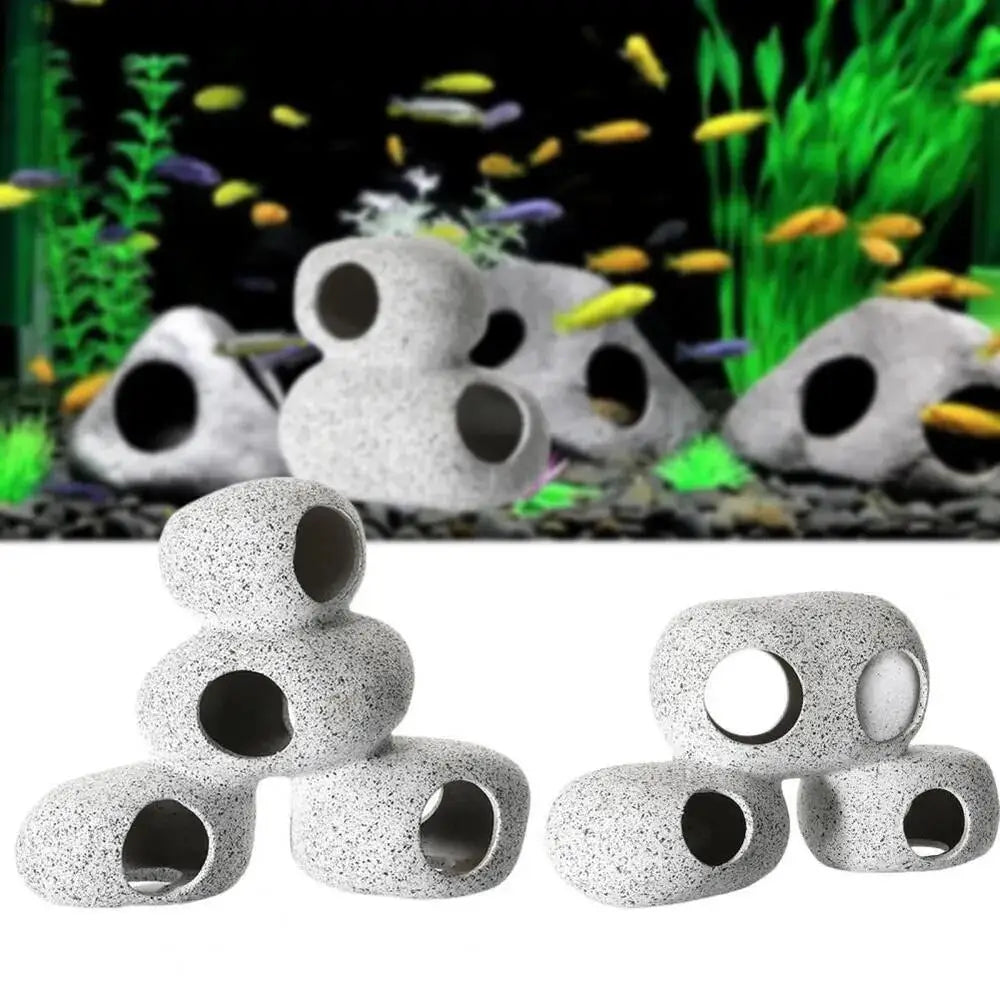 Clay Pot Aquarium Shelter – Ceramic Fish & Shrimp Cave Hideout for Natural Aquascape Decoration