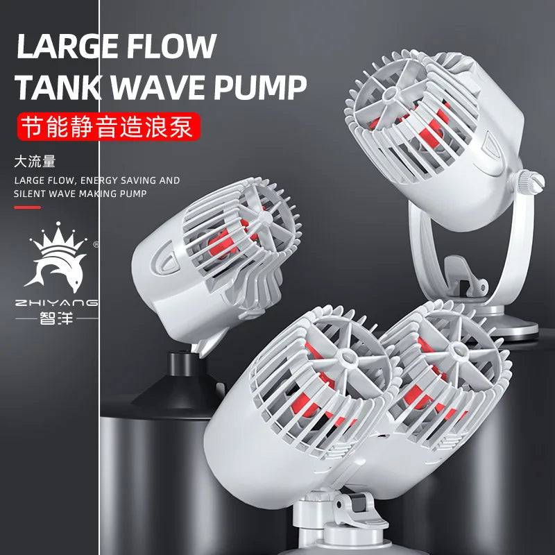 Aquarium Wavemaker Pump 360° Adjustable Wave Maker, Submersible Circulation & Aeration Pump for Fish Tanks 220–240V