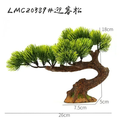 Artificial Aquarium Bonsai Tree – Resin Base with Lush Green Foliage for Aquascaping & Fish Tank Landscaping