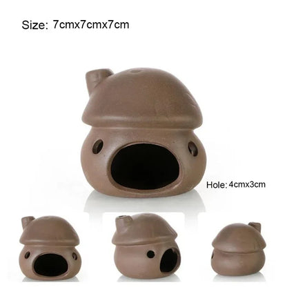 Ceramic Aquarium Shelter Houses – Shrimp & Fish Hiding Caves, Breeding Pots & Natural Stone-Style Tank Decor
