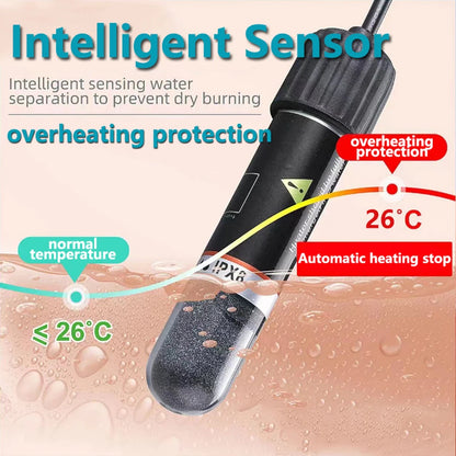USB Mini Submersible Aquarium Heater for Small Tanks, 26°C Constant Temperature, 10W