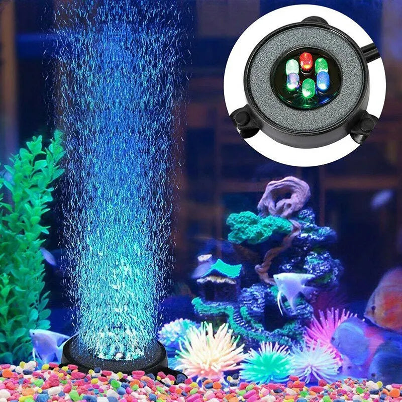 Submersible LED Bubble Light for Fish Tanks — Color-Changing Underwater Air Stone Lamp With Oxygenating Bubbles (12V Safe Design)