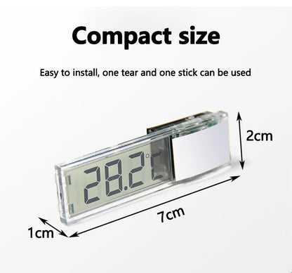 Digital LED Aquarium Thermometer – External Stick-On Fish Tank Temperature Gauge (Silver/Gold)
