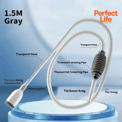 1.5m Aquarium Manual Water Changer – Handheld Siphon Pump & Gravel Cleaner for Fish Tanks