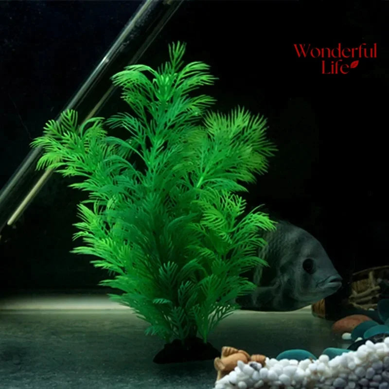 19 cm / 30 cm Artificial Water Grass – Plastic Aquarium Plants for Fish Tank Décor & Underwater Aquascaping