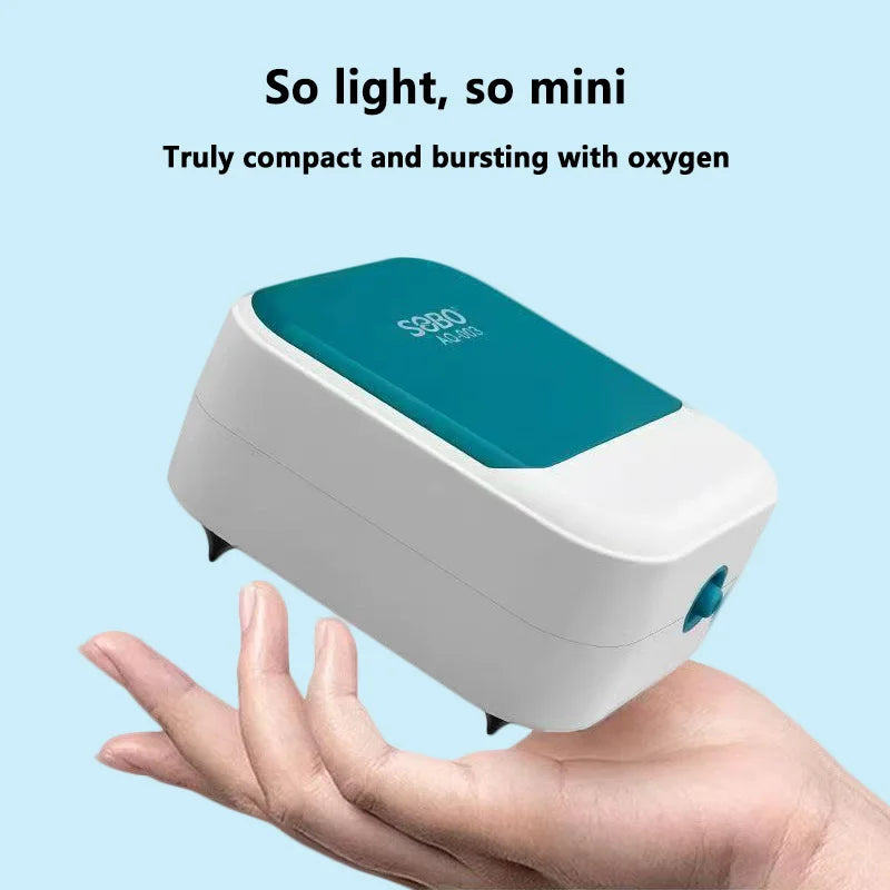 SOBO Silent Aquarium Oxygen Pump – 5W Adjustable Air Volume, High-Power Aerator for Fish Tanks, Deep-Water Oxygenation 220V