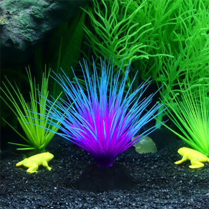 Fluorescent Silicone Aquatic Plant Aquarium Decoration – Soft, Non-Toxic Glow Ornament