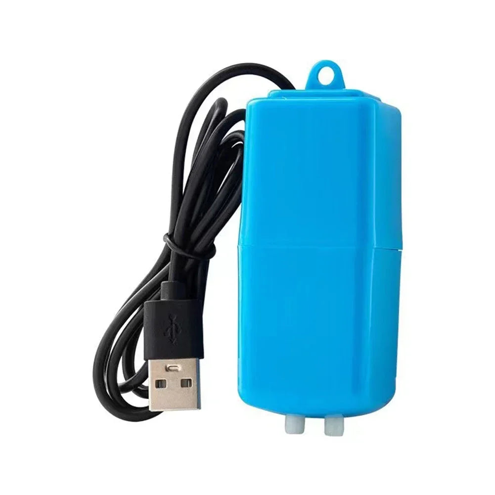 USB Mini Aquarium Air Pump – Silent Oxygen Pump with Air Stone, Energy-Efficient Compact Aerator for Fish Tanks & Aquariums