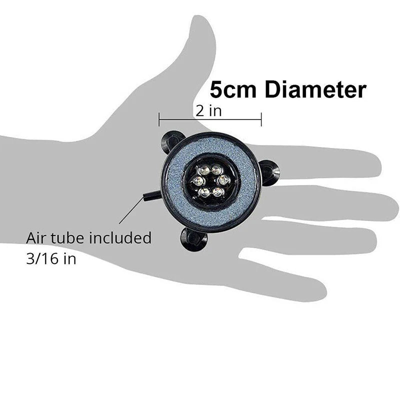 Submersible LED Bubble Light for Fish Tanks — Color-Changing Underwater Air Stone Lamp With Oxygenating Bubbles (12V Safe Design)