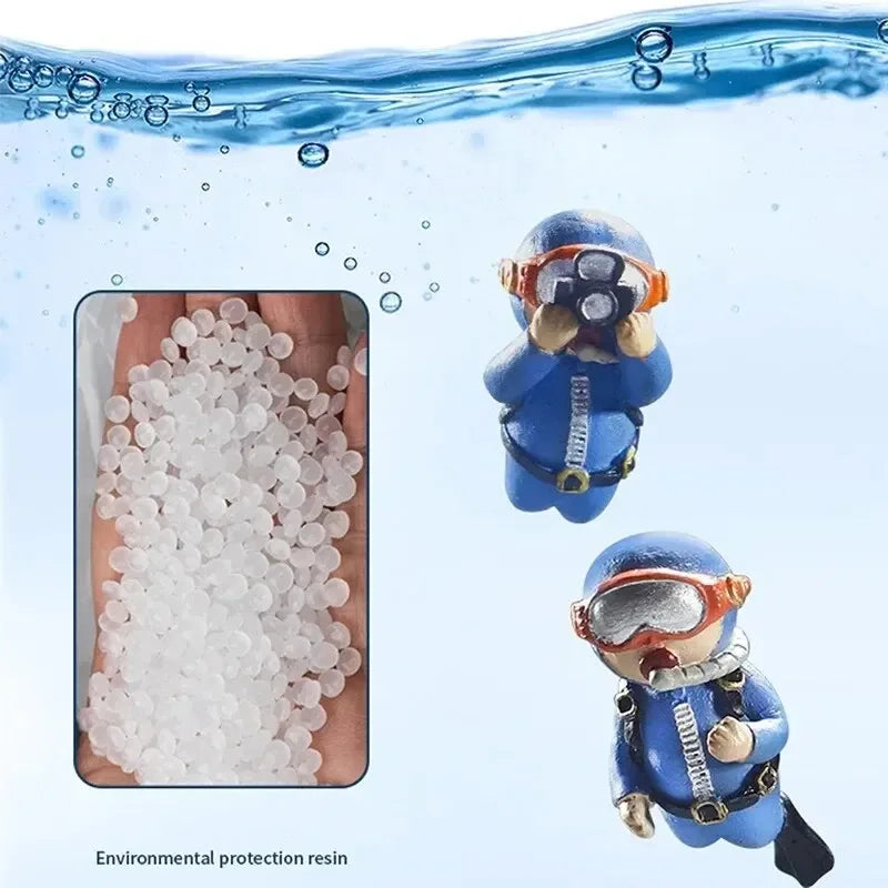 Floating Diver Ornament – PVC Aquarium Decoration with Buoy Ball for Fish Tanks and Miniature Landscapes